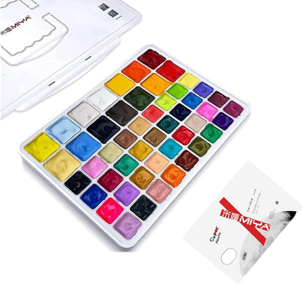 Gouache Paint Set, 56 Colors x 30ml Unique Jelly Cup Design in a Carrying  Case, Gouache Opaque Watercolor Painting Perfect Art Supplies for Artists