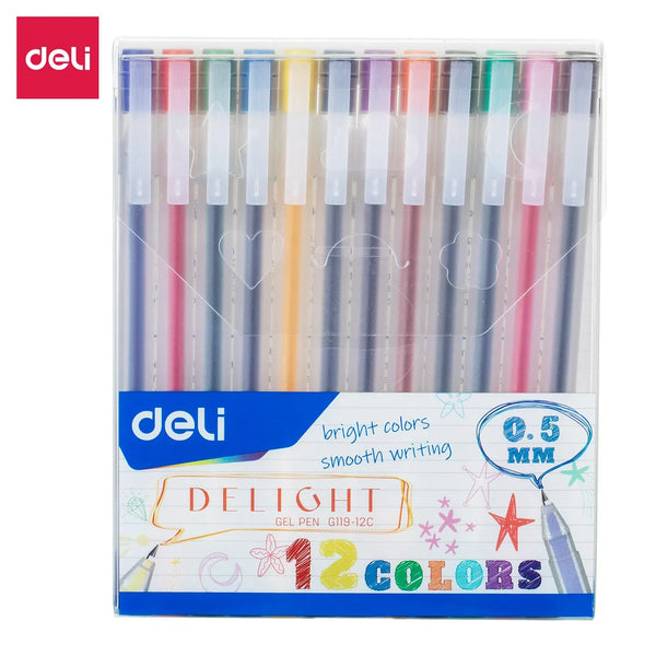 Deli 6/12pcs Ballpoint Pen Set 0.7mm Black Blue Red Ink Pens Stationer –  AOOKMIYA