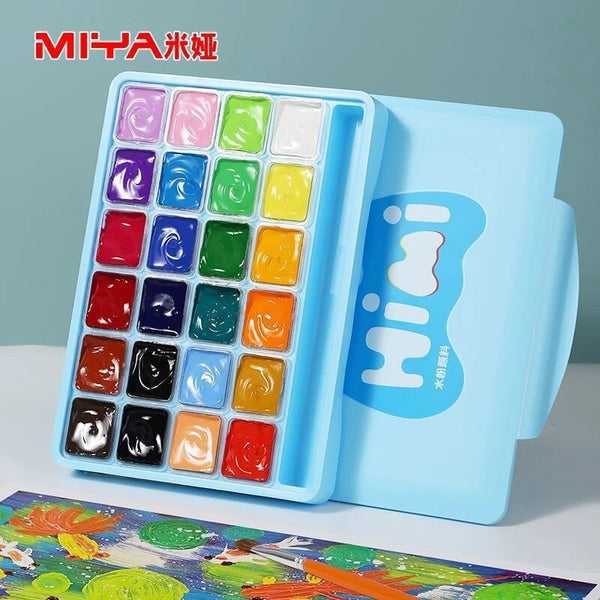 MIYA HIMI Gouache Paints Set 18/24colors 30ml Jelly Cup Non-Toxic Gouache  Artist Watercolor Paint with Palette For Painting Art