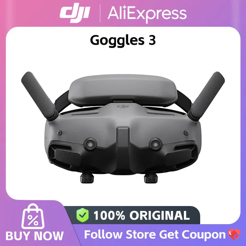 AOOKMIYA DJI Goggles 3 Ultra-low Latency 1080p Micro-OLED Screen for DJI RC Motion 3 Mini 4 Pro Air 3 FPV Remote Controller 3 RC 2 Stock