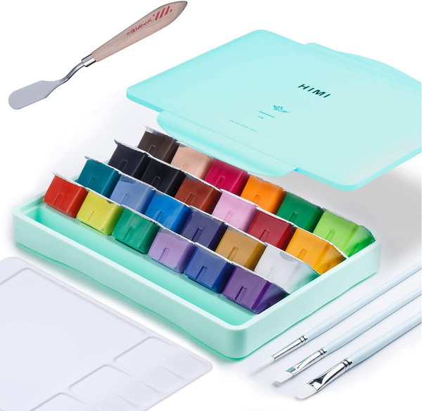 MIYA HIMI Gouache Paint Set, 24 Colors X 30Ml Unique Jelly Cup Design –  AOOKMIYA