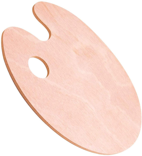 Wooden Artists Palette with Thumb Hole Oil Painting Acrylics Paint Oval  Painting Palette Tray for Adult