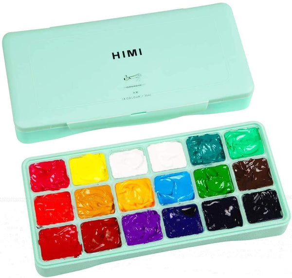 AOOK HIMI Gouache Paint Set Jelly Cup 24 Vibrant Colors Non Toxic Pain –  AOOKMIYA