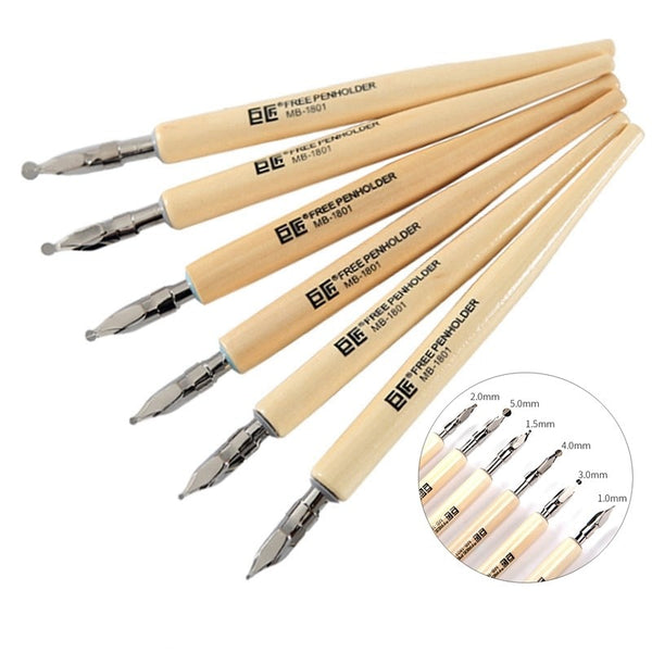 ROZYARD Manga Dip Pen Set Comic Pro Drawing Kit 3 Nibs Wood Holder