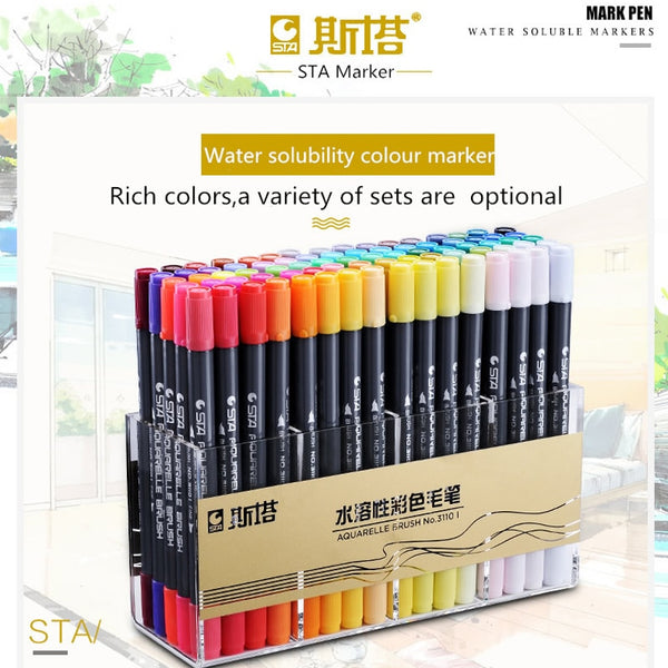 STA 12/24/36/48 Color Skin Tones Marker Pen Set Double Headed Alcohol Based  Art Markers Professional Drawing Pens Art Supplies