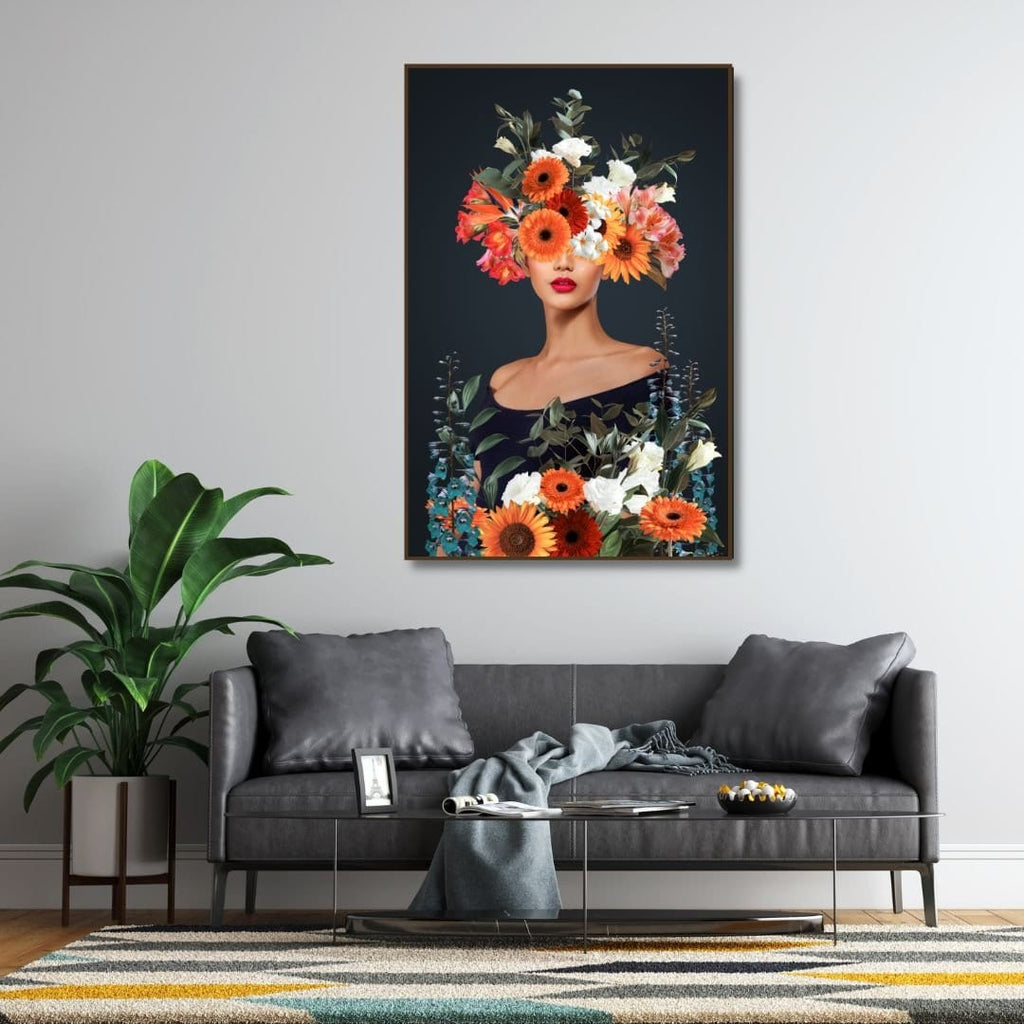 Adviseur Nauwgezet Assimilatie Woman Portrait With Flower Canvas Art – Gamma Made
