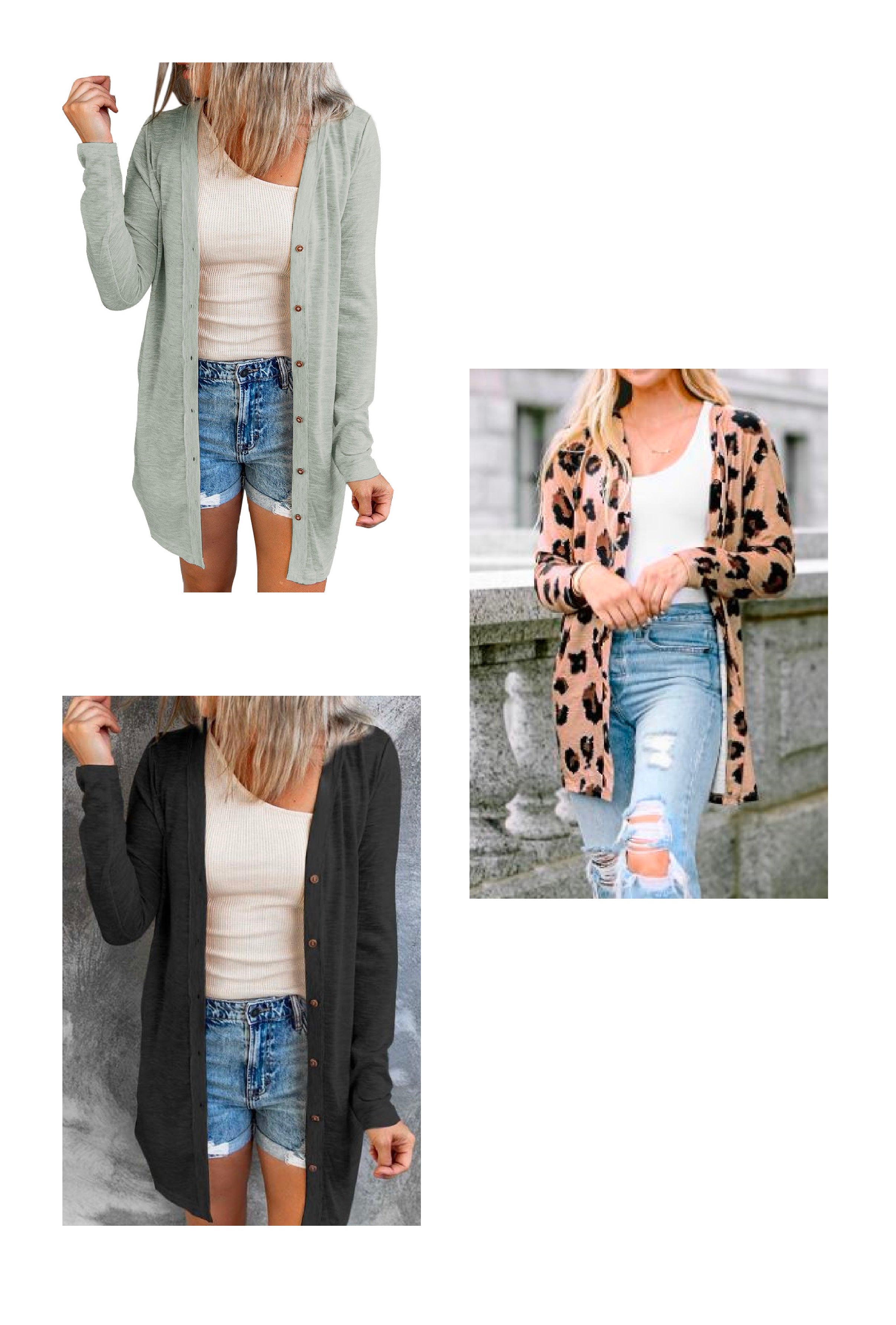 Vera - Open-front button down cardigan