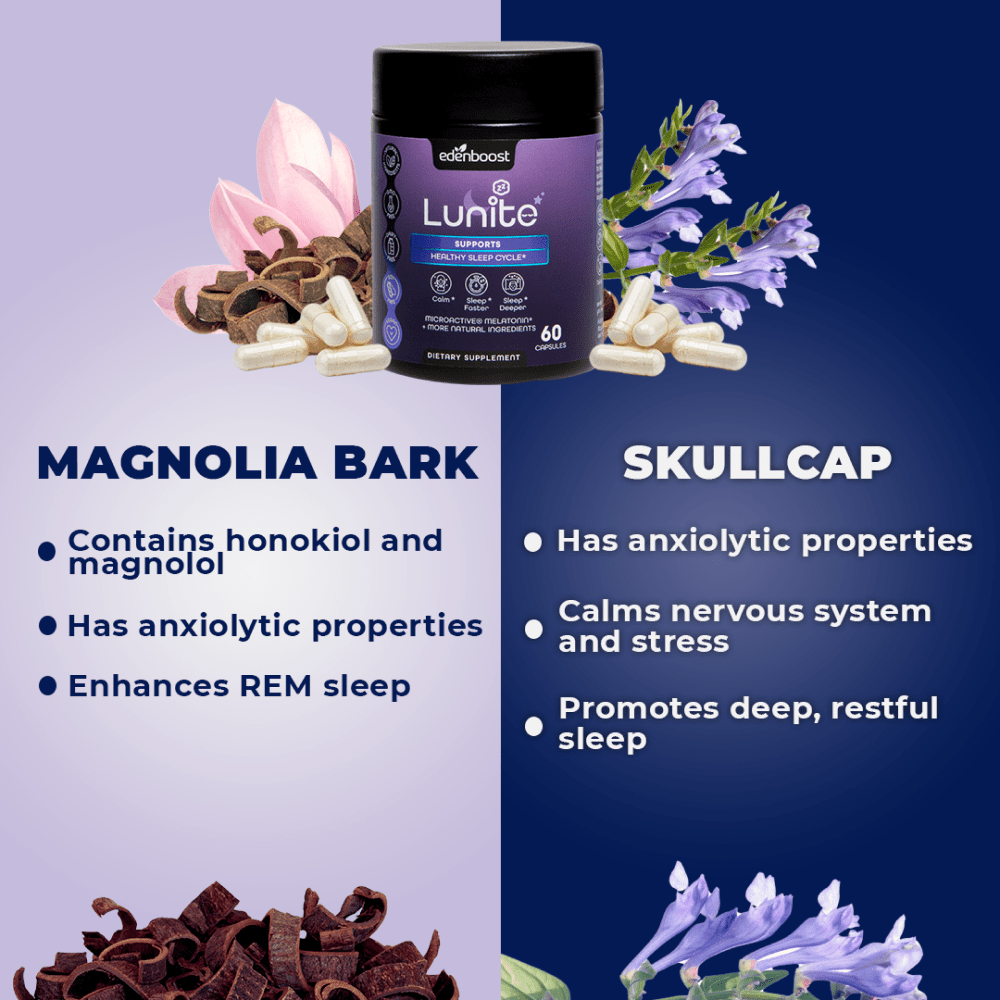 Lunite has a calming effect from skullcap and magnolia bark