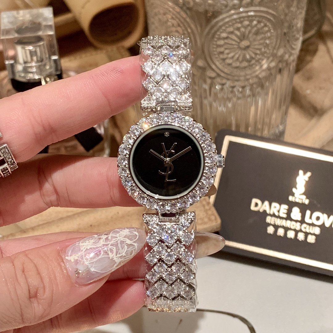 YSL Fashion Quartz  Classic mechanical watch diamond women water