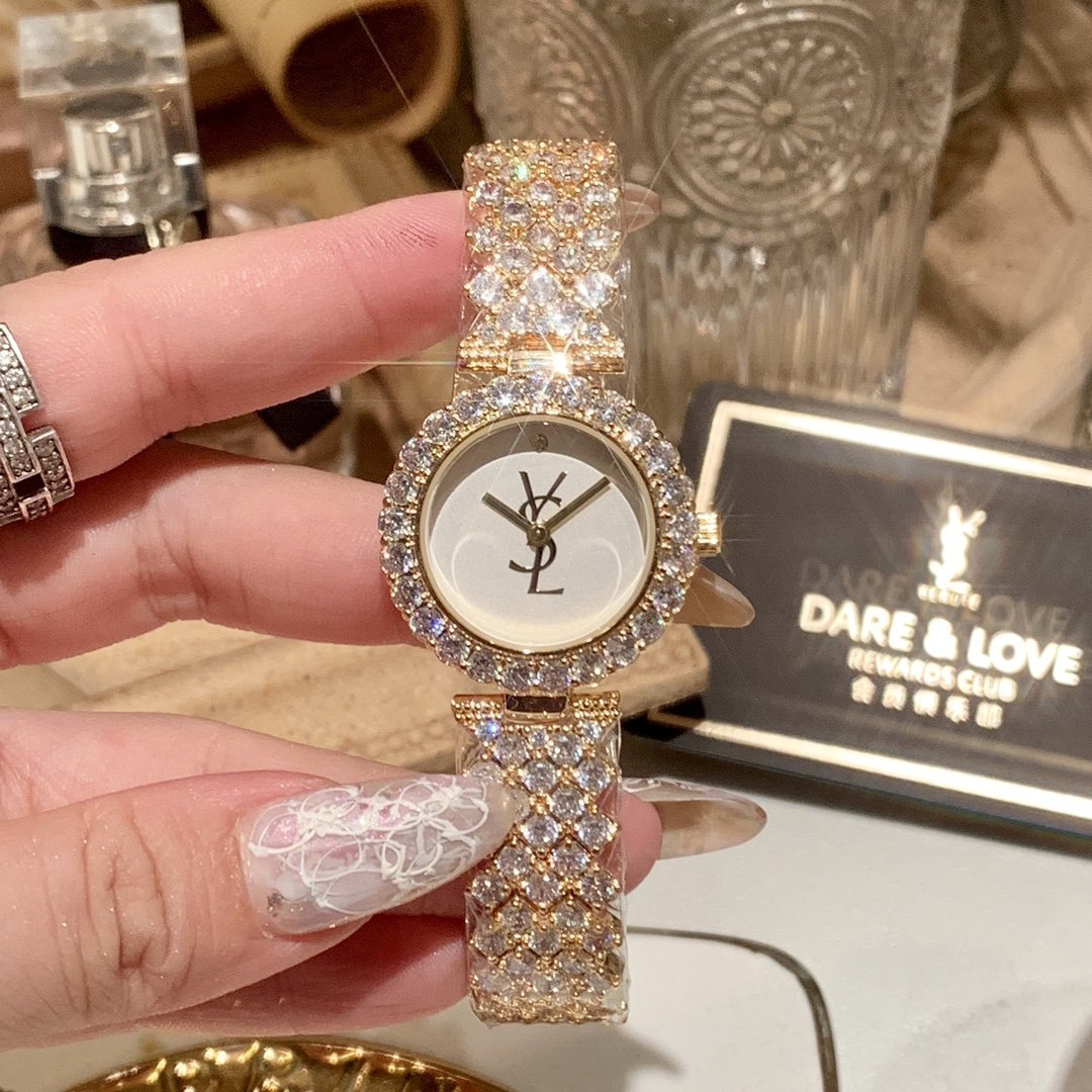 YSL Fashion Quartz  Classic mechanical watch diamond women waterproof quartz watch