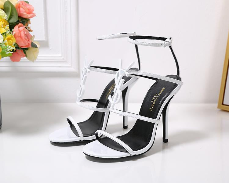 ysl fashion trending leather women high heels shoes women sandal