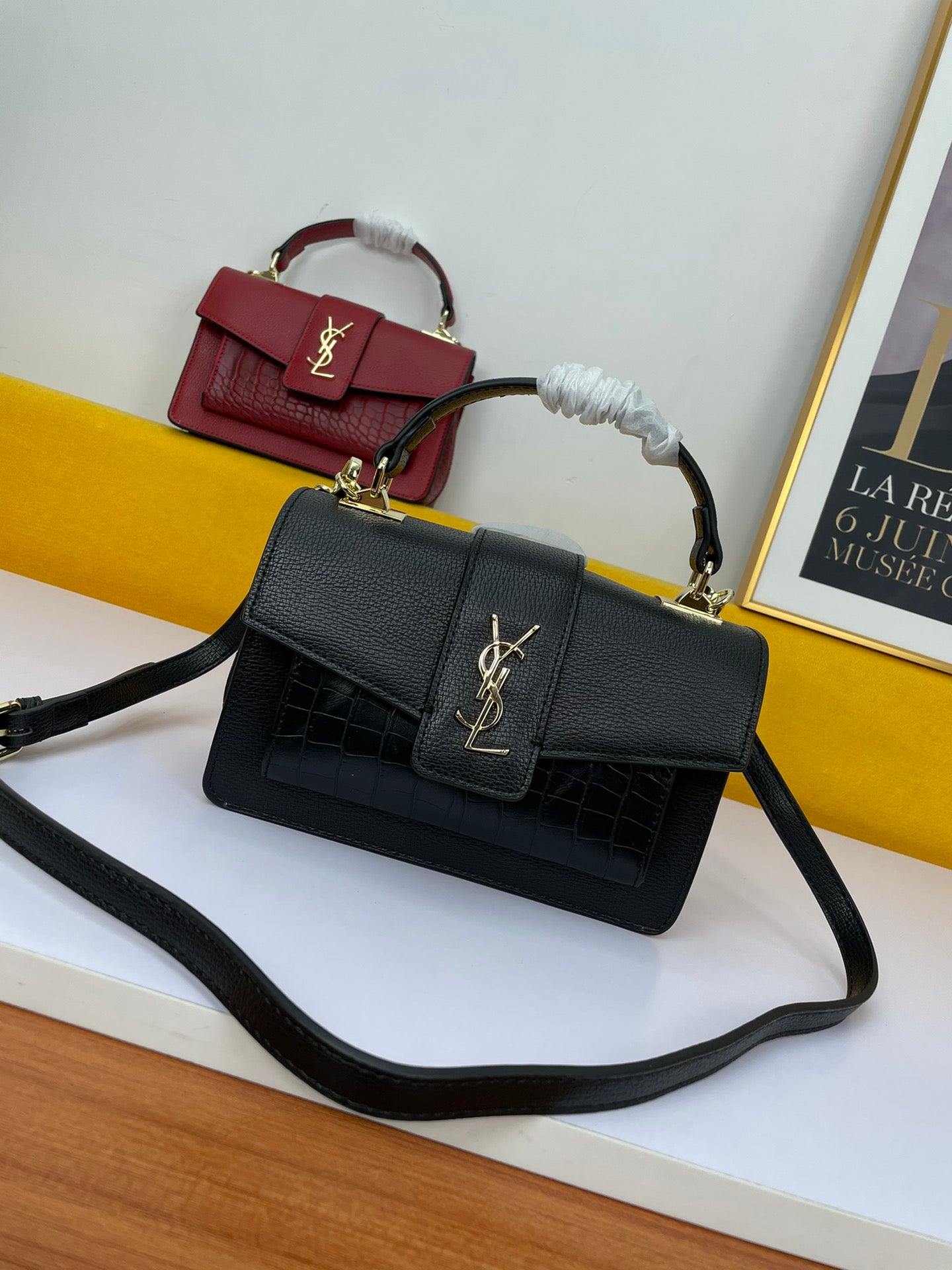 YSL Saint Laurent Women's fashion Leather Shoulder Bag Satch