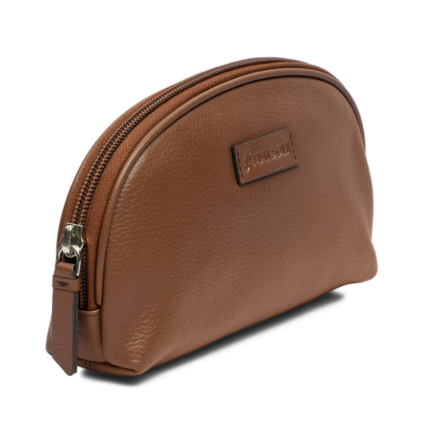 Dome Cosmetic Case | Rose Gold Metallic Leather – Graphic Image