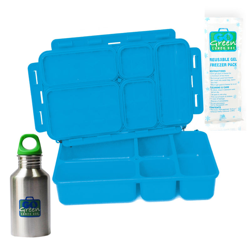 OmieBox Bento Box for Kids - Insulated Bento Lunch Box with Leak Proof  Thermos Food Jar - Blue Sky 