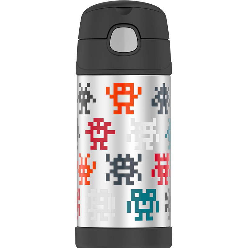 Thermos 12oz Funtainer Straw Bottle Pixel Gaming Monsters Boy Cutekidstuff Com