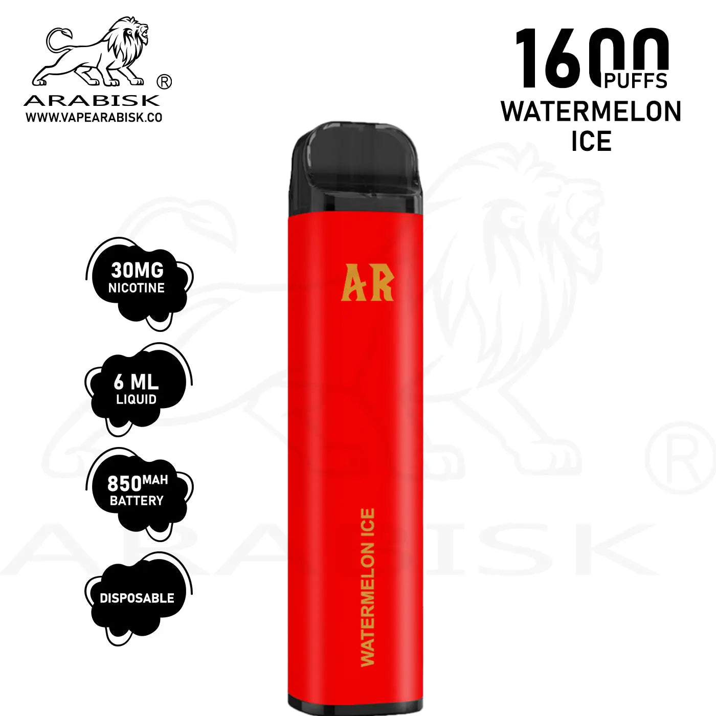 ARABISK AR 1600 PUFFS 30MG - WATERMELON ICE Arabisk Vape