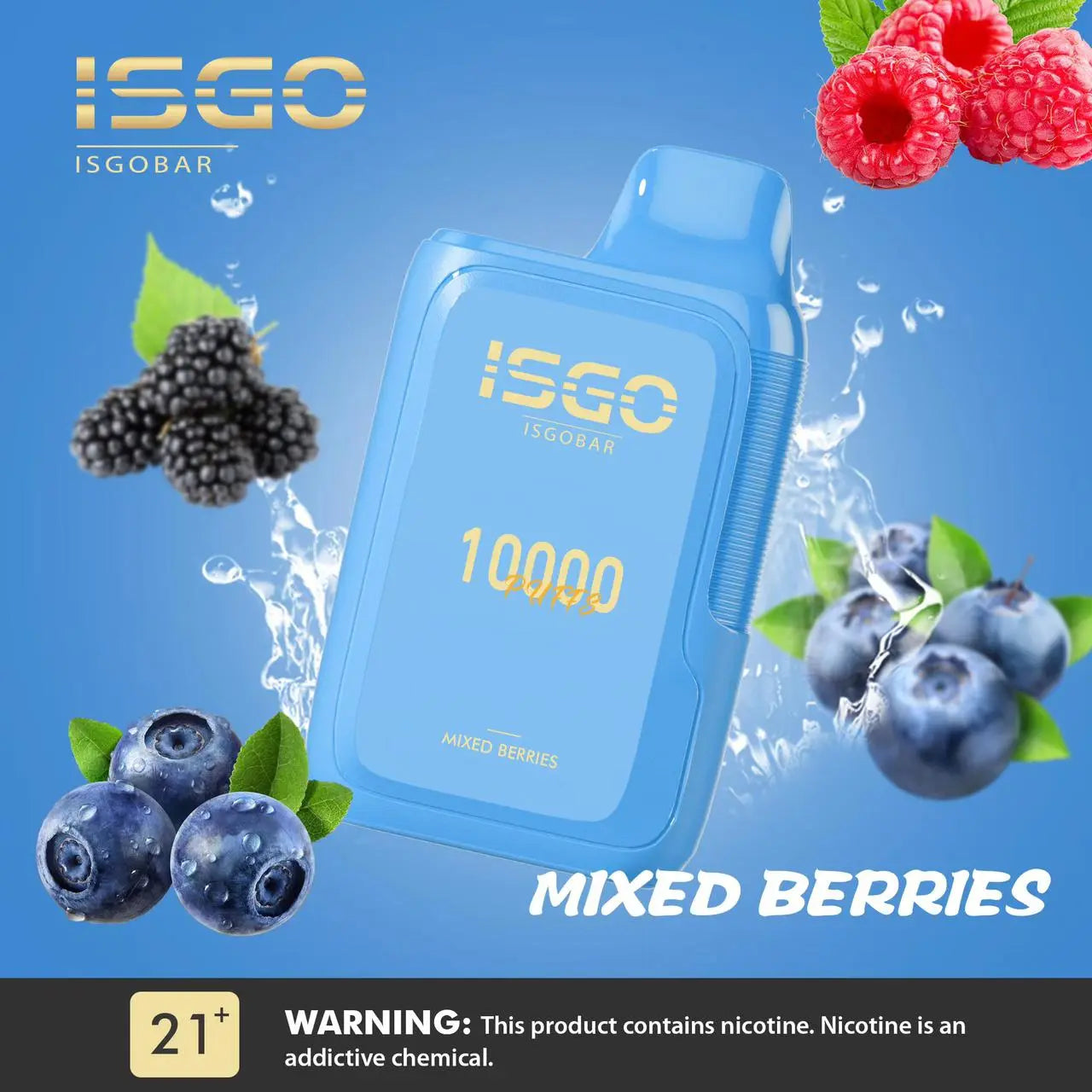 ISGO BAR - MIXED BERRIES 10000 PUFFS 50mg ISGO