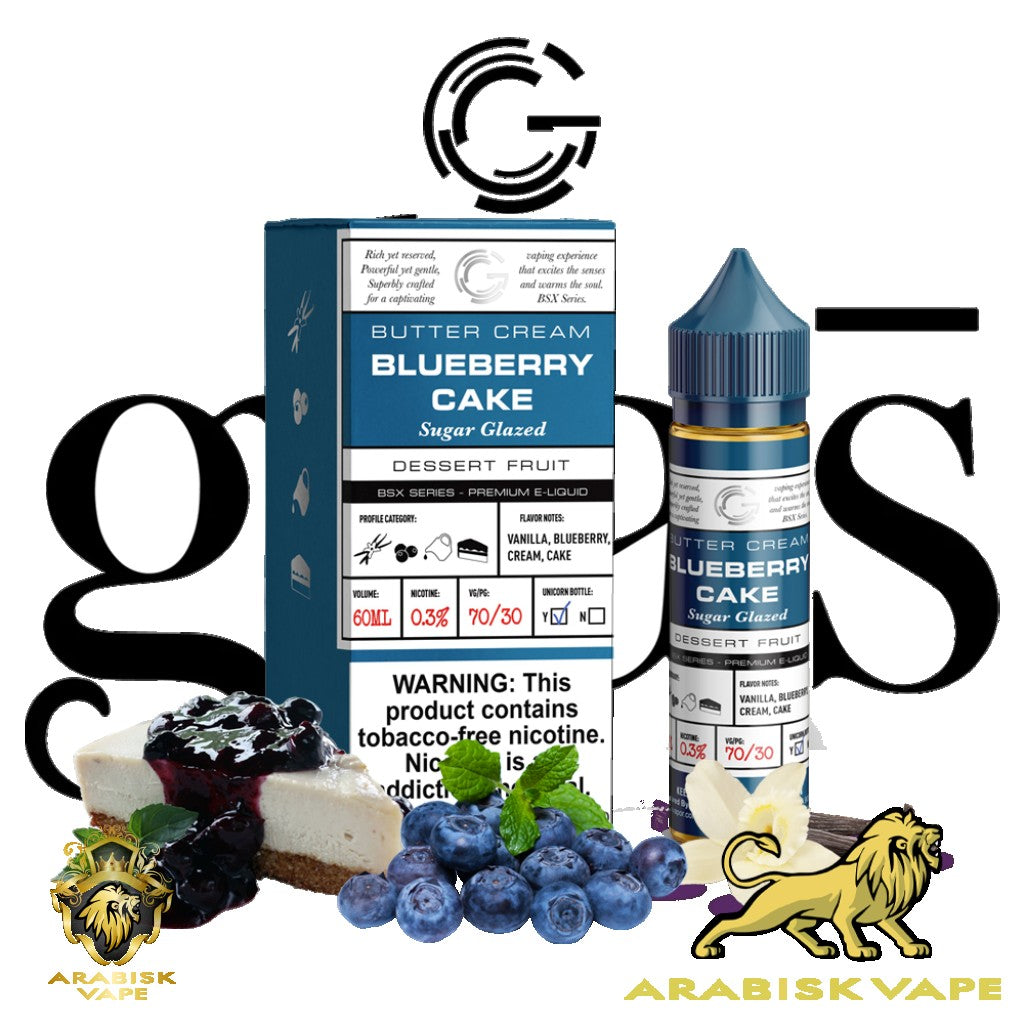 GlasVapor BSX Series - Blueberry Cake 3mg 60ml Glas