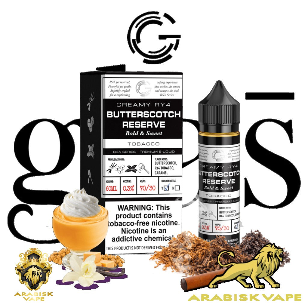 GlasVapor BSX Series - Butterscotch Reserve 6mg 60ml Glas