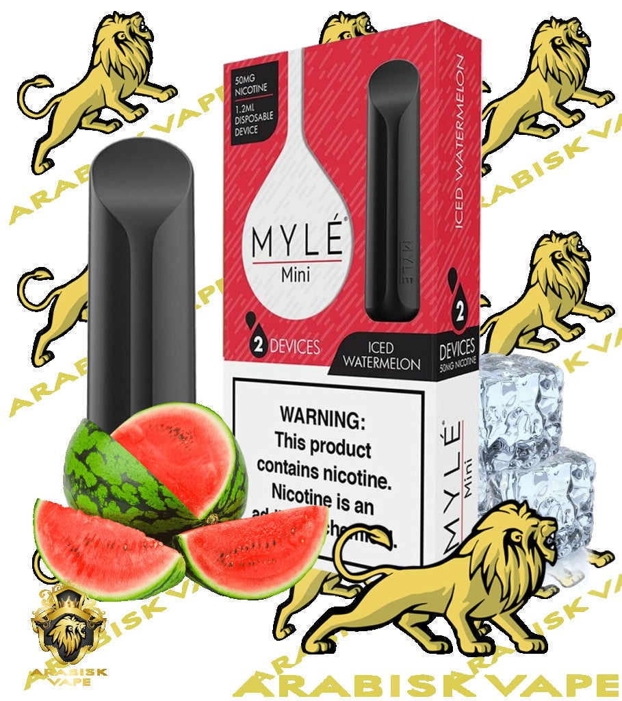 MYLE Mini Disposable Device - Iced Watermelon 320 puffs/pod 50mg MYLE