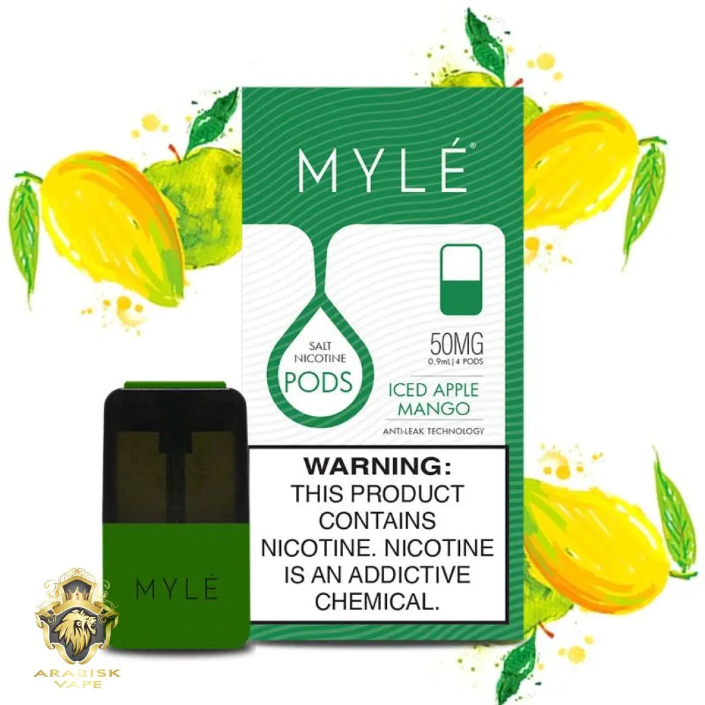 MYLE V4 Disposable Pods - Iced Apple Mango 0.9ml 50mg 240 puffs/pod (approx.) MYLE