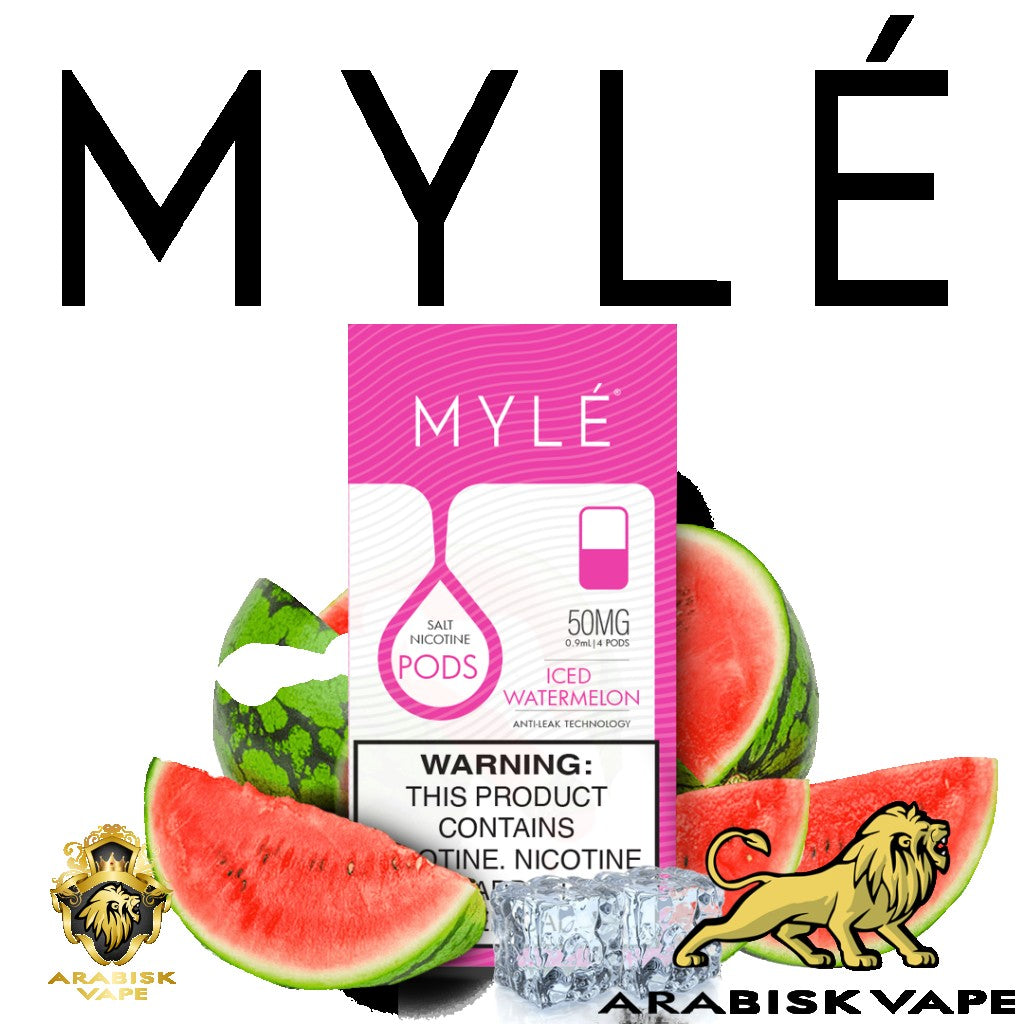 MYLE V4 Disposable Pods - Iced Watermelon 0.9ml 50mg 240 puffs/pod (approx.) MYLE