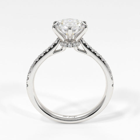 CAROL ROUND LAB CREATED DIAMOND ENGAGEMENT RING