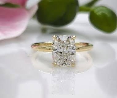 EDEN ELONGATED CUSHION CUT LAB CREATED DIAMOND ENGAGEMENT RING