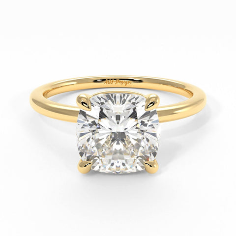 JADE ELONGATED CUSHION CUT LAB CREATED DIAMOND ENGAGEMENT RING