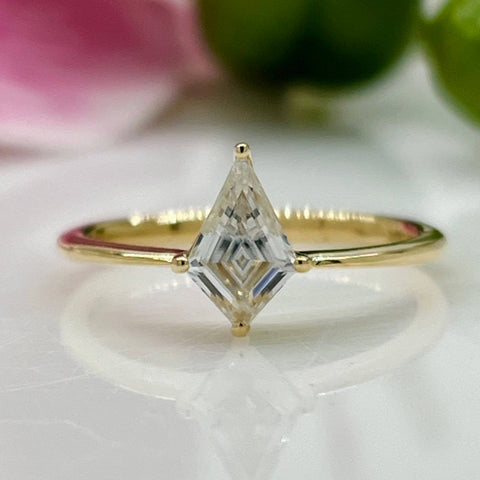 KITE SHAPE MOISSANITE ENGAGEMENT RING