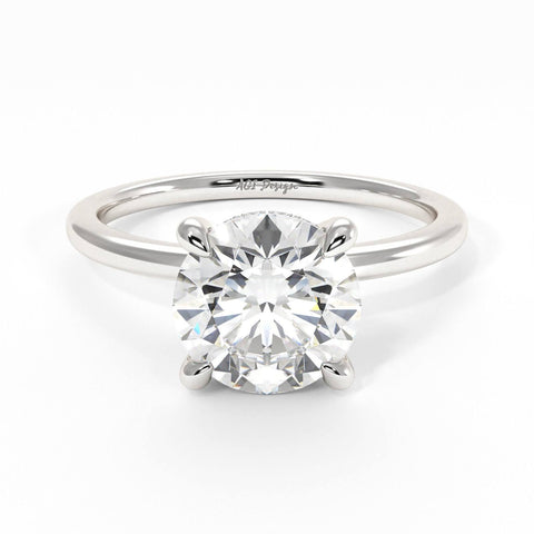 MEGAN ROUND LAB CREATED DIAMOND ENGAGEMENT RING