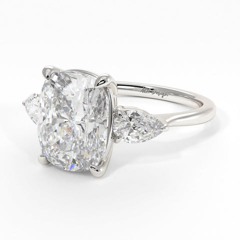 LEAH ELONGATED CUSHION CUT LAB CREATED DIAMOND ENGAGEMENT RING