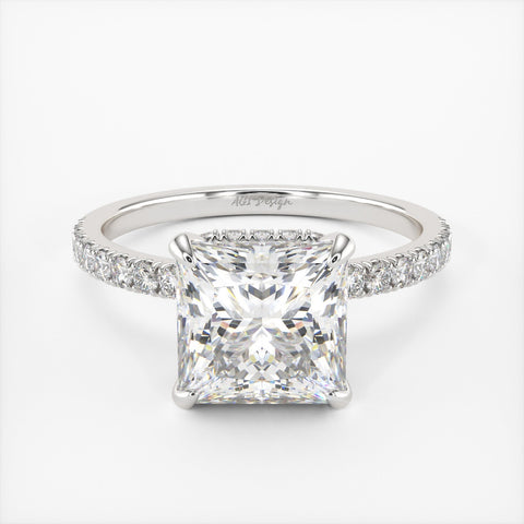 ANNE PRINCESS CUT LAB CREATED DIAMOND ENGAGEMENT RING