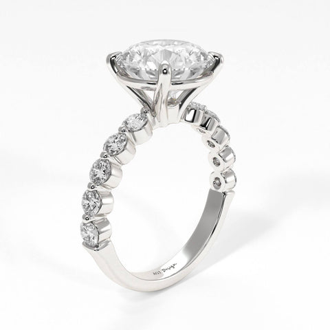 SAMANTHA ROUND MOISSANITE ENGAGEMENT RING