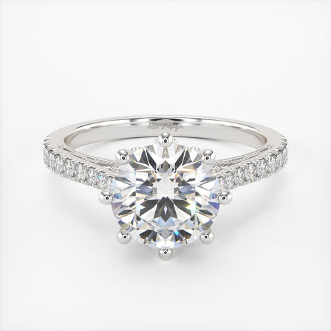 ZOE ROUND LAB CREATED DIAMOND ENGAGEMENT RING