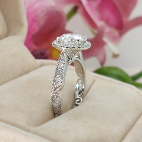 MILA ROUND LAB CREATED DIAMOND ENGAGEMENT RING