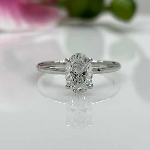 GRACE 1.45CT OVAL LAB-CREATED DIAMOND ENGAGEMENT RING