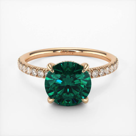 ABBY ROUND GREEN MOISSANITE ENGAGEMENT RING