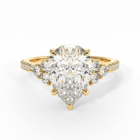 OLIVIA PEAR LAB CREATED DIAMOND ENGAGEMENT RING