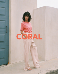 Short sleeve raglan shirt in coral