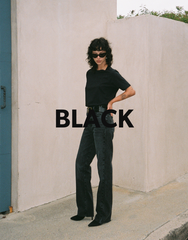 Short sleeve raglan shirt in black