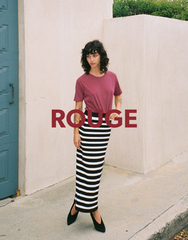 Short sleeve raglan shirt in rouge