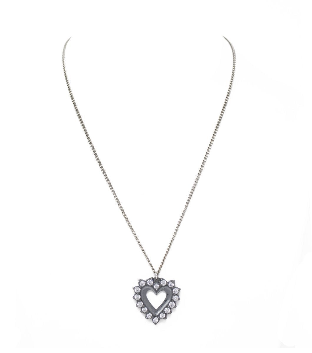 Heart Necklace With Zirconias - LAURA CANTU JEWELRY US