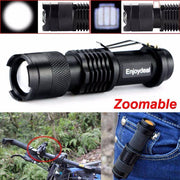 Mini LED Flashlight  Torch  Adjustable Zoom Focus Waterproof