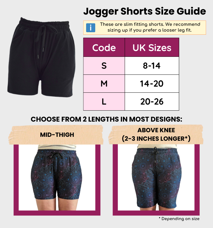 Jogger Shorts size guide