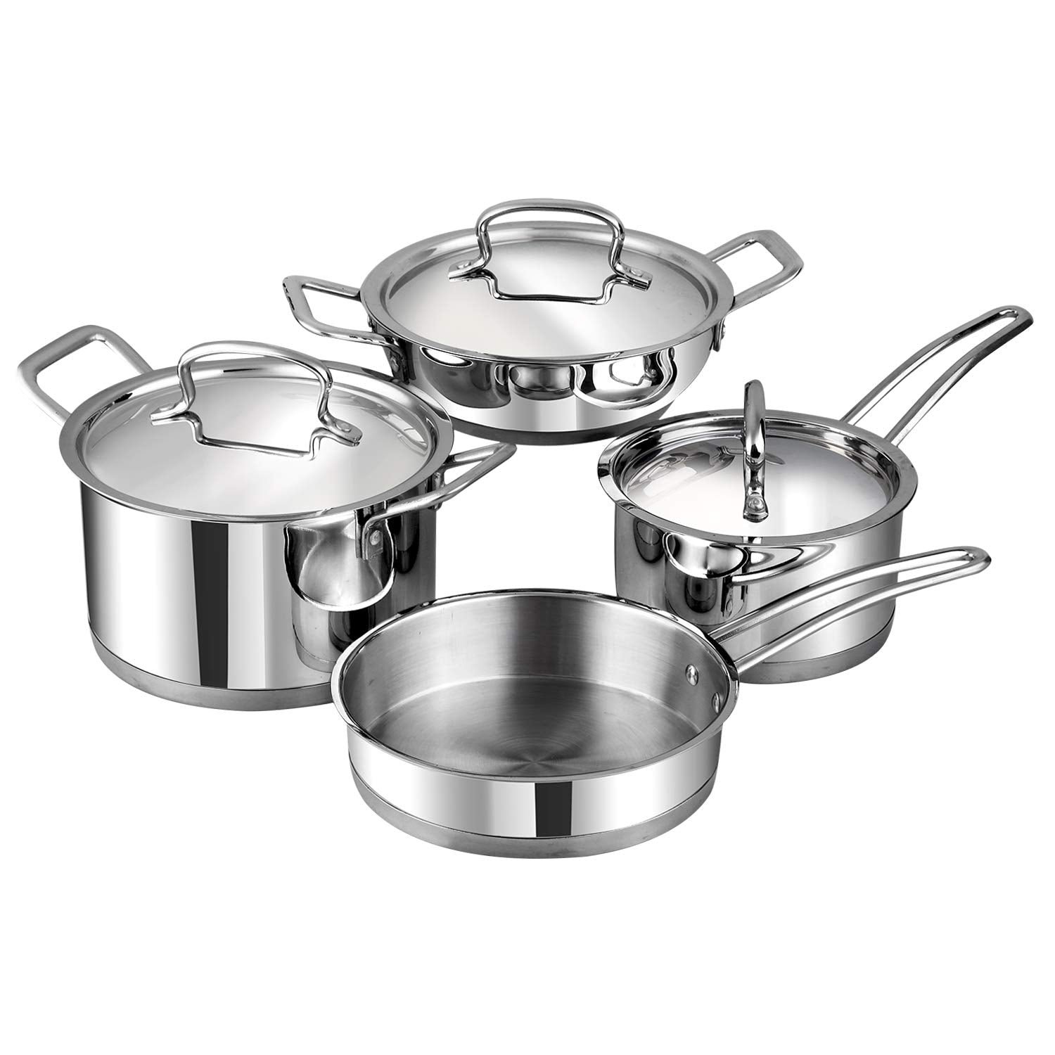 Vinod 7pc Stainless Steel Cookware Set (Frypan/Sauce Pan 2 Cooking Pot