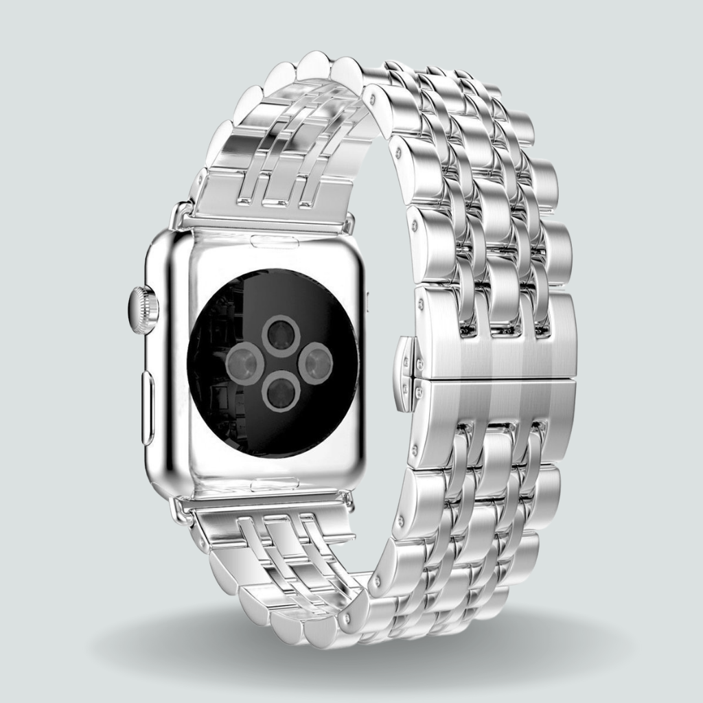 Edelstahl Gliederarmband "London - Silver" kompatibel mit Apple Watch
