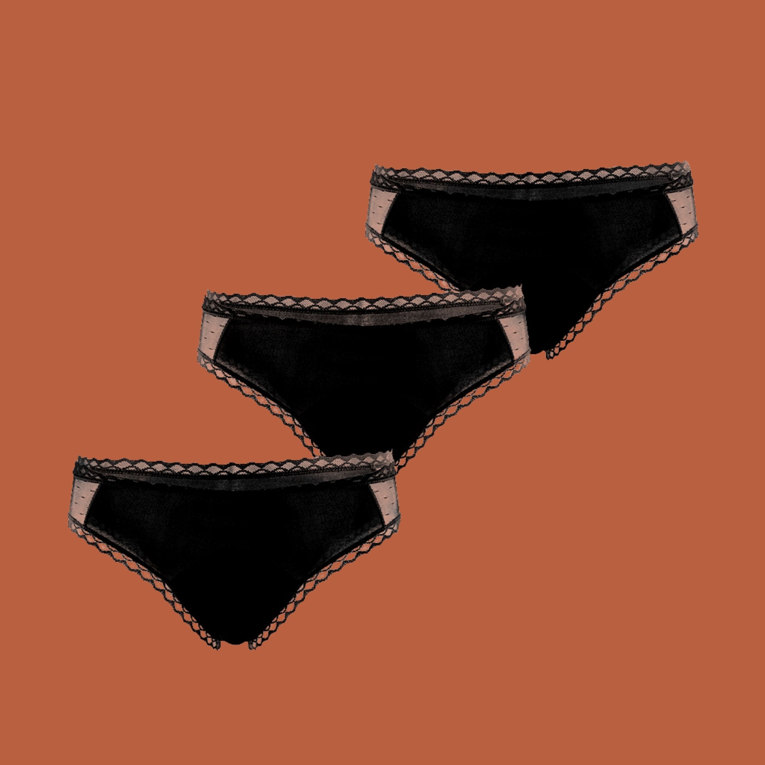Peony Bikini Period Underwear Bundle - for all-day wear and