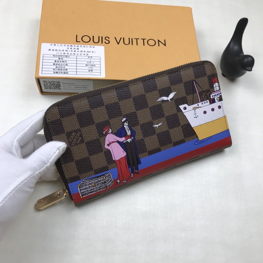 LV Louis Vuitton MONOGRAM CANVAS ZIPPER WALLET