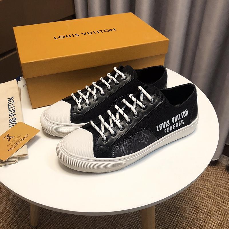 LV Louis Vuitton Men's Leather Fashion Sneakers Shoes